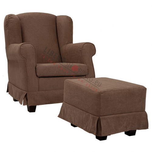 Fauteuil rembourré tissu - fauteuil,